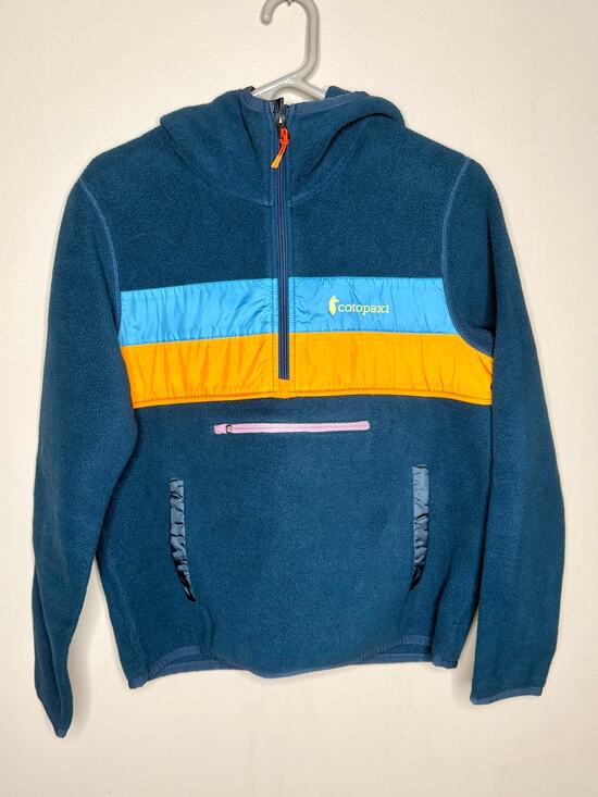 Cotopaxi Other - Cotopaxi Teca Fleece Hooded Half-Zip Jacket Mens M Blue Orange Pullover EUC